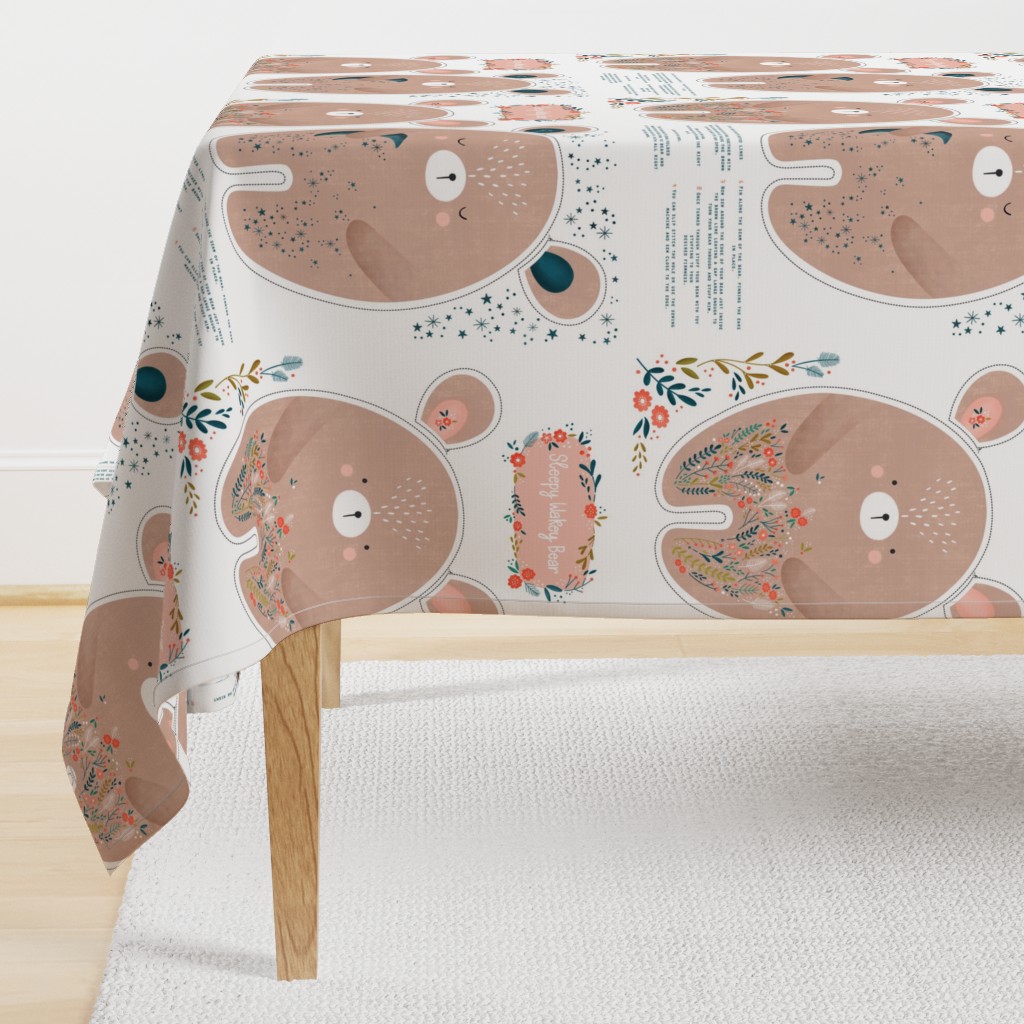 Sleepy Wakey Bear DIY fat quarter