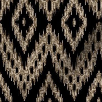 beige on black ikat