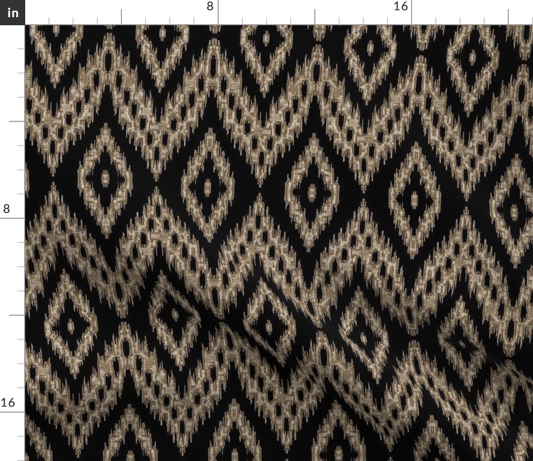 beige on black ikat