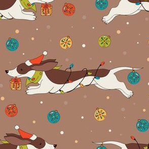 Christmas dog pattern