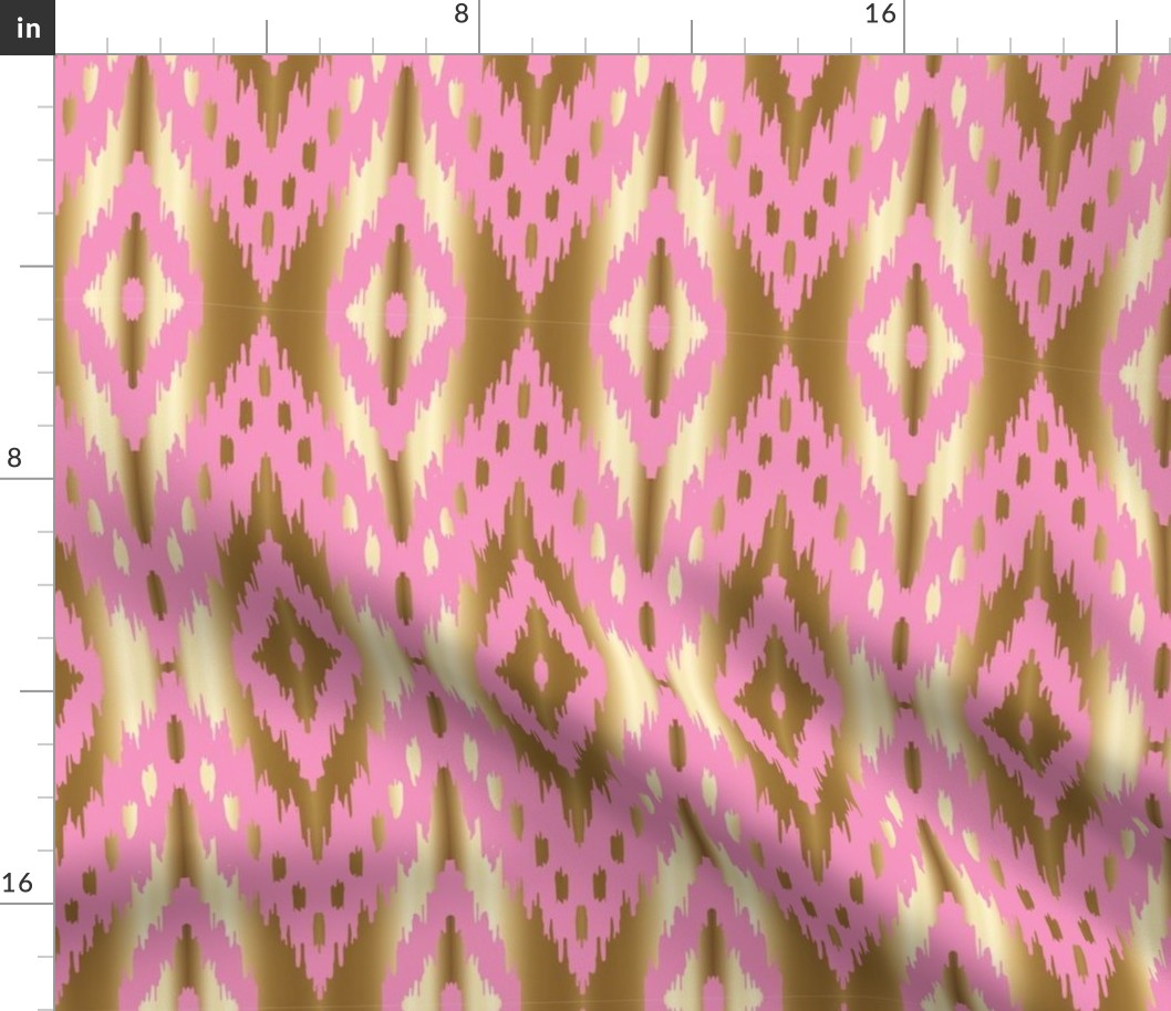 pink gold ikat