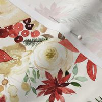8" Evergreen Florals // White Linen