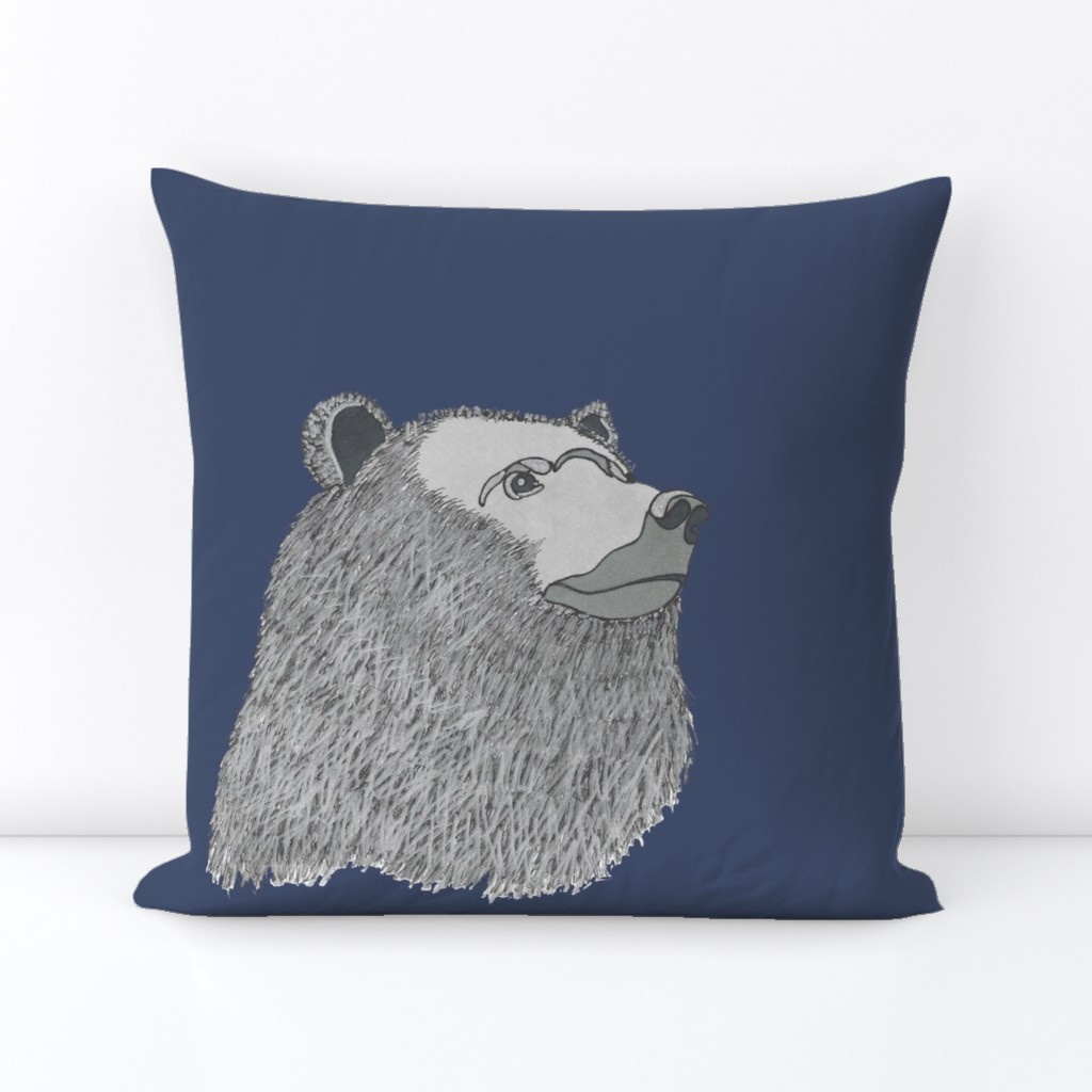 20 X 20 Silver Bear in blue