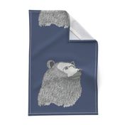 20 X 20 Silver Bear in blue