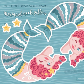 Cut and sew your own mermaid neck pillow // red hair