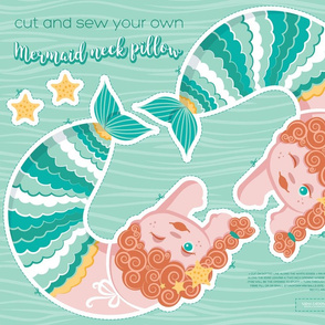 Cut and sew your own mermaid neck pillow // ginger