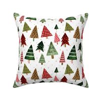 8" Christmas Holiday Pines // Gold Dots - Christmas Trees, Woodland