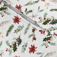 8" Christmas Festive Foliage // White