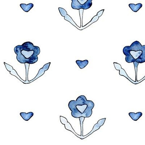 Vintage lovely floral pattern in blue