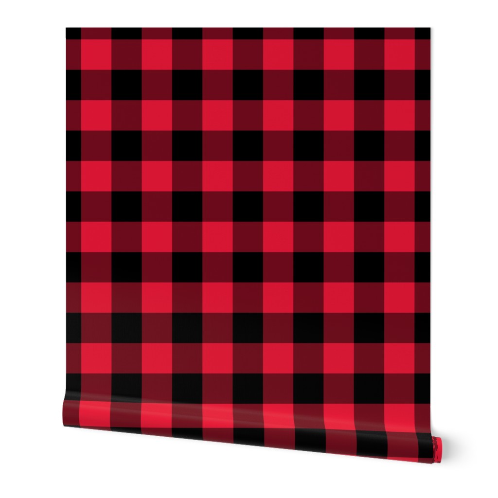 Buffalo Plaid // Red & Black ~ 2" Squares