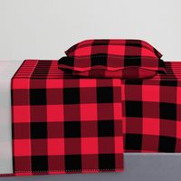 Buffalo Plaid // Red & Black ~ 2" Squares