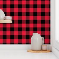 Buffalo Plaid // Red & Black ~ 2" Squares