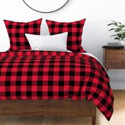 Buffalo Plaid // Red & Black ~ 2" Squares