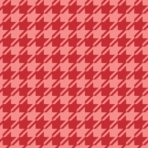 Retro Houndstooth check coral red