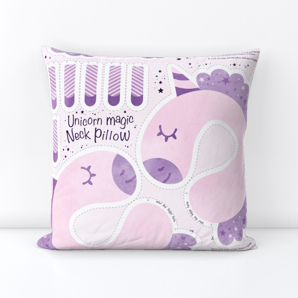 Unicorn magic neck pillow pink