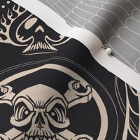 ★ SMALL KUSTOM BANDANA ★ Black & Ecru / Collection : Cut-and-Sew