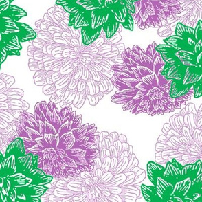 Purple and Green floral (medium)