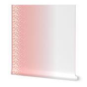 Ivory White Raining Blossoms on Blush Pink Ombre