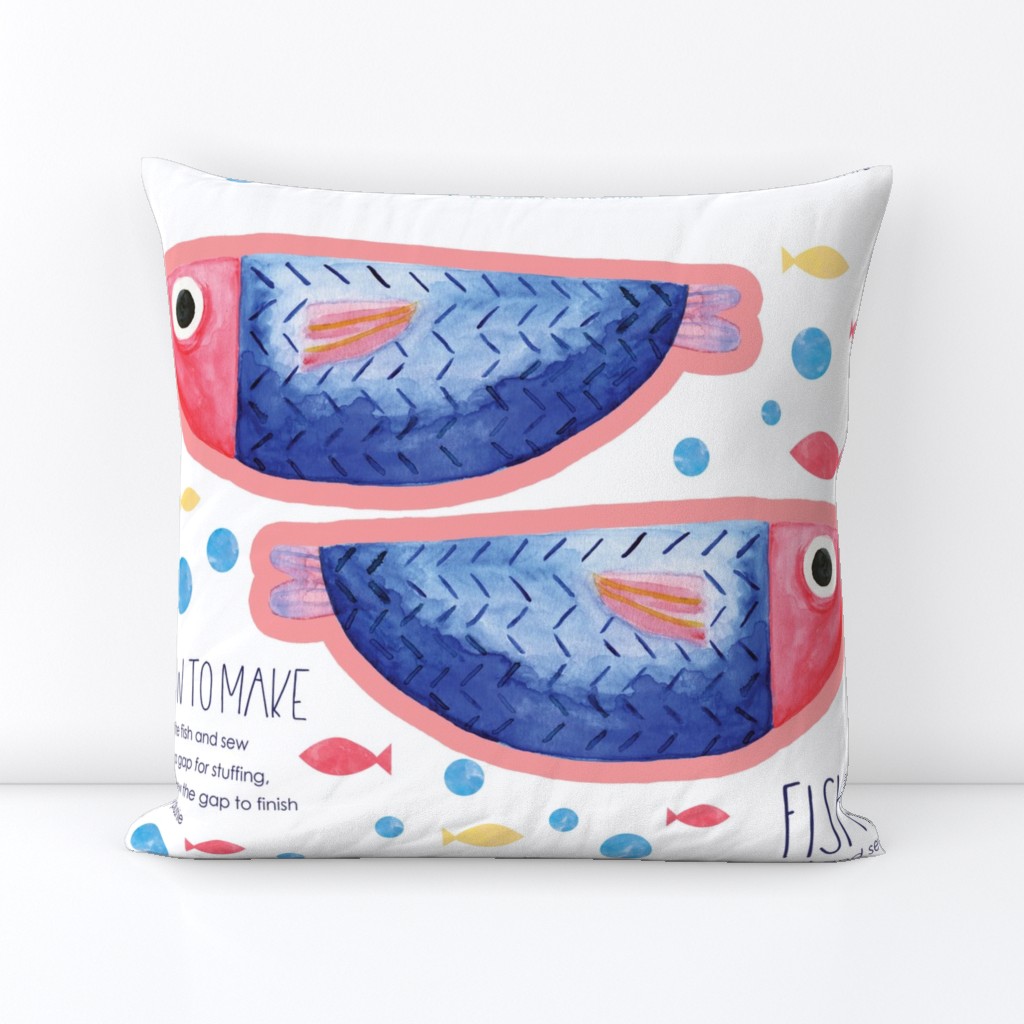 Fishy Plushie Pillow Softie Cut & Sew