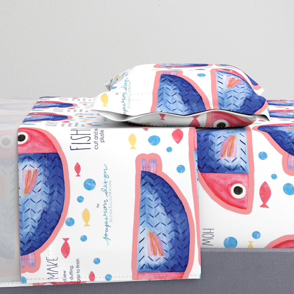 Fishy Plushie Pillow Softie Cut & Sew