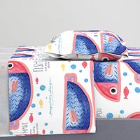 Fishy Plushie Pillow Softie Cut & Sew