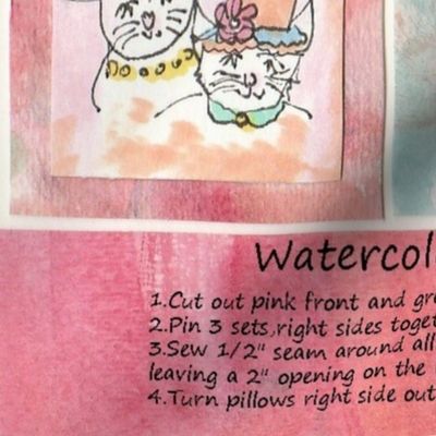 Watercolor Cats Cut and Sew