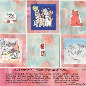 Watercolor Cats Cut and Sew