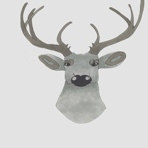 Taupe deer on gray