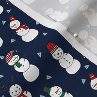 SMALL - snowman fabric  // christmas snowmen cute xmas holiday illustrated fabric by andrea lauren andrea lauren fabrics christmas sewing projects cute christmas stocking fabrics
