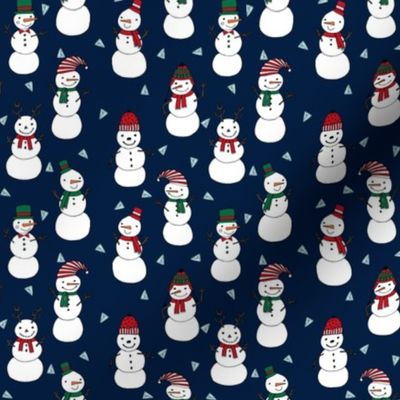 SMALL - snowman fabric  // christmas snowmen cute xmas holiday illustrated fabric by andrea lauren andrea lauren fabrics christmas sewing projects cute christmas stocking fabrics