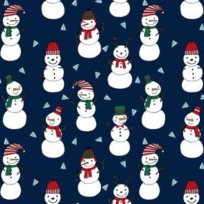 SMALL - snowman fabric  // christmas snowmen cute xmas holiday illustrated fabric by andrea lauren andrea lauren fabrics christmas sewing projects cute christmas stocking fabrics