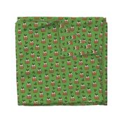 christmas pudding fabric // christmas fabric, cute christmas fabric, kawaii christmas fabric, andrea lauren fabric, cute design, kids christmas fabric, christmas pudding gift wrap, christmas wrapping paper -  green