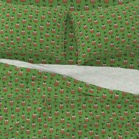 christmas pudding fabric // christmas fabric, cute christmas fabric, kawaii christmas fabric, andrea lauren fabric, cute design, kids christmas fabric, christmas pudding gift wrap, christmas wrapping paper -  green