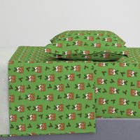 christmas pudding fabric // christmas fabric, cute christmas fabric, kawaii christmas fabric, andrea lauren fabric, cute design, kids christmas fabric, christmas pudding gift wrap, christmas wrapping paper -  green