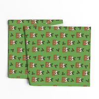 christmas pudding fabric // christmas fabric, cute christmas fabric, kawaii christmas fabric, andrea lauren fabric, cute design, kids christmas fabric, christmas pudding gift wrap, christmas wrapping paper -  green