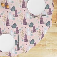 18" Scandinavian Nursery Woodland Friends in Forest- Pink Large