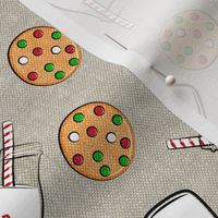 milk and cookies for santa - beige woven