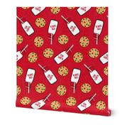 milk and cookies for santa - red woven