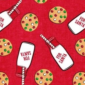 milk and cookies for santa - red woven