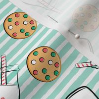 milk and cookies for santa - mint stripes