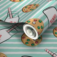 milk and cookies for santa - mint stripes