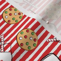 milk and cookies for santa - red stripes