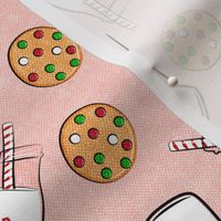 milk and cookies for santa - pink woven