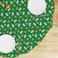 milk and cookies for santa - green woven