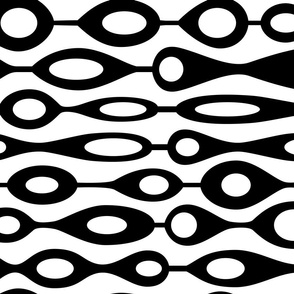 Groovy Black and White Geometric Mid Century Pattern // V1 // 250 DPI