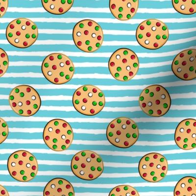 just cookies - christmas cookies on blue stripes 