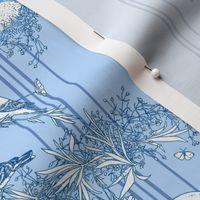 My Garden Toile Stripe Small Blue 