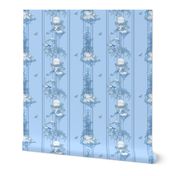 My Garden Toile Stripe Small Blue 