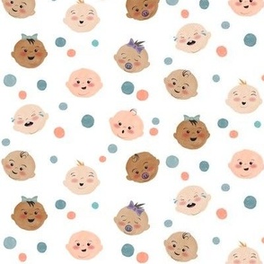 Baby faces on Polka Dot background © Jennifer Garrett