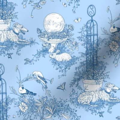 My Garden Toile Main Small Blue